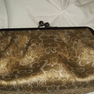Coach Gold and Silver Clutch